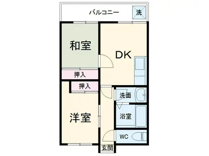 グランパレス(2DK/3階)の間取り写真