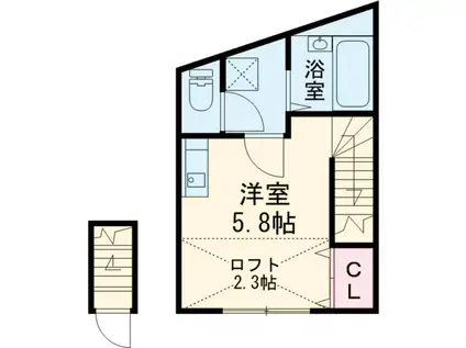 マーベラス平井(ワンルーム/2階)の間取り写真