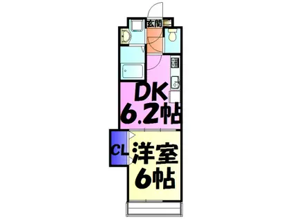 YMK稲毛(1DK/3階)の間取り写真