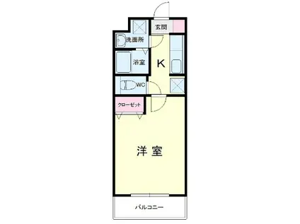 カウベルⅤ(1K/3階)の間取り写真