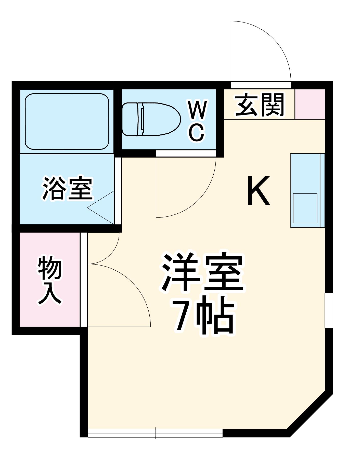 トヨタハイツ(ワンルーム/2階)の間取り写真