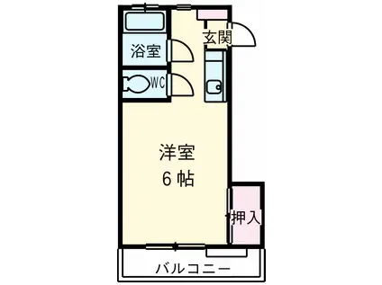 トヨタハイツ(ワンルーム/2階)の間取り写真