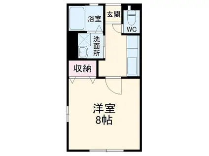 レジデンス和地山(1K/2階)の間取り写真