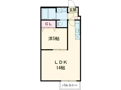 ピースフルパレス江戸川(1LDK/2階)の間取り写真