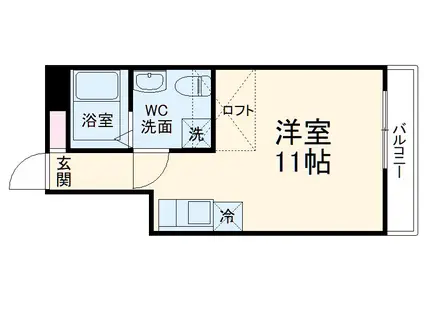 THE ROOM 新検見川(1K/2階)の間取り写真