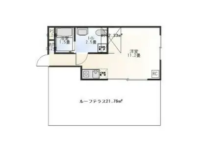 THE ROOM 新検見川(1SK/4階)の間取り写真