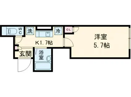 マーキュリー平井(1K/1階)の間取り写真
