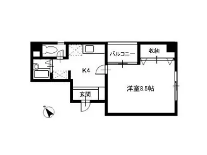 サンライズビル(1K/5階)の間取り写真