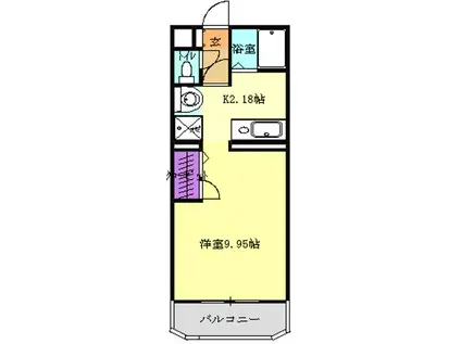 アポロミレニア(ワンルーム/3階)の間取り写真