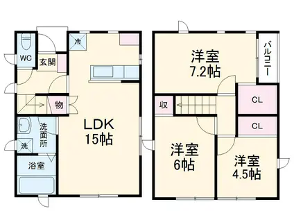 京浜東北・根岸線 南浦和駅 徒歩13分 2階建 築8年(3LDK)の間取り写真