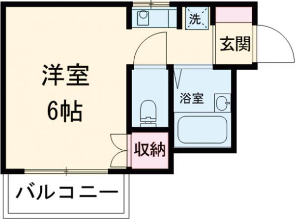 メゾンファインⅢ(ワンルーム/1階)の間取り写真
