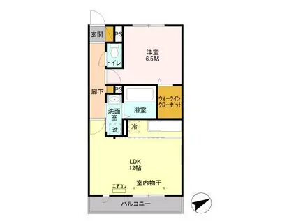 SEJOUR BOW(1LDK/3階)の間取り写真