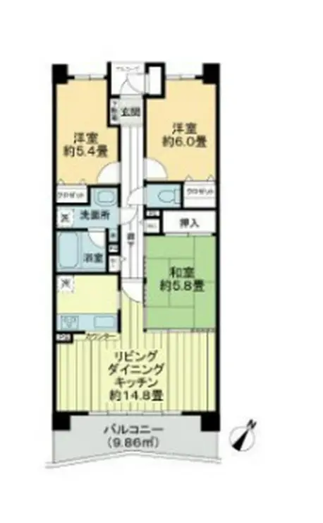 ライオンズマンション千葉グランドタワー 20階階 間取り