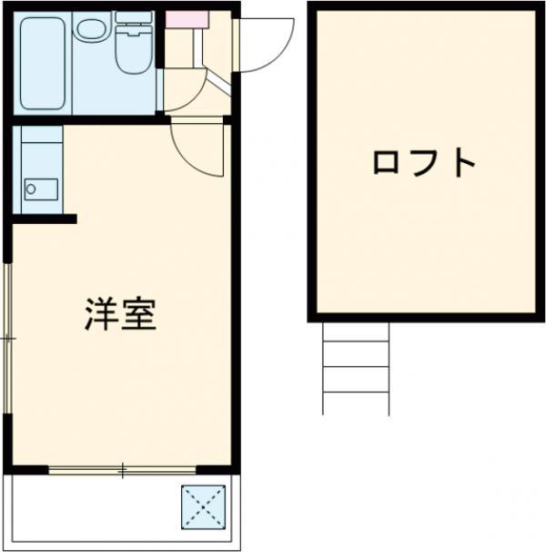 カオパレスNO2(ワンルーム/2階)の間取り写真
