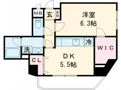 グランヴァン阿佐ヶ谷Ⅱ(1DK/2階)の間取り写真