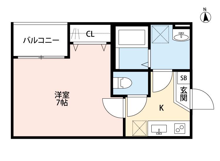 アヴァンティ東浦和(1K/3階)の間取り写真