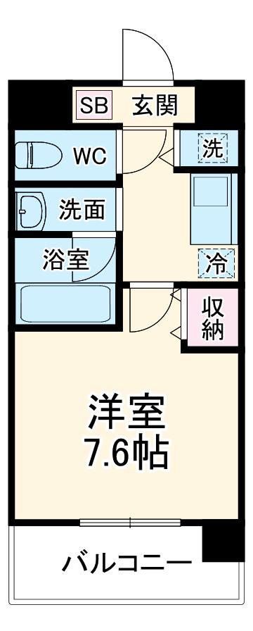 ドゥーエ西大島Ⅱ(1K/9階)の間取り写真