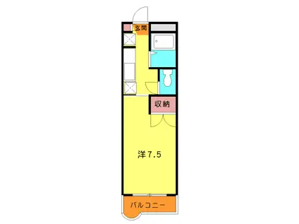 アルカディア(1K/1階)の間取り写真