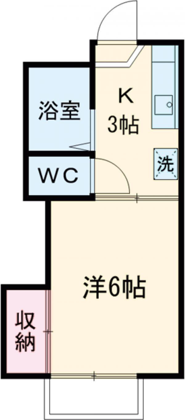 ハイツ桜通(1K/1階)の間取り写真