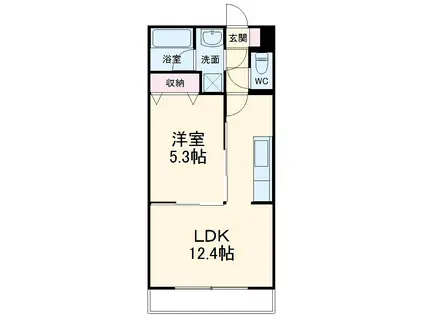 アイベックス・ナイン(1LDK/2階)の間取り写真