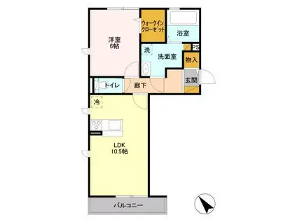 京成電鉄千葉線 京成稲毛駅 徒歩13分 3階建 築14年(1LDK/3階)の間取り写真