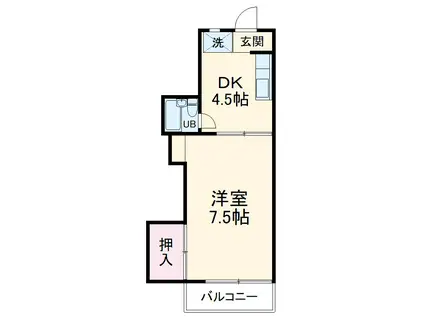 UNISION GREEN-SOL(1DK/1階)の間取り写真