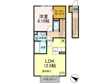 エイトフレア稲荷台(1LDK/2階)の間取り写真