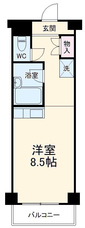 サンパークビル(ワンルーム/7階)の間取り写真