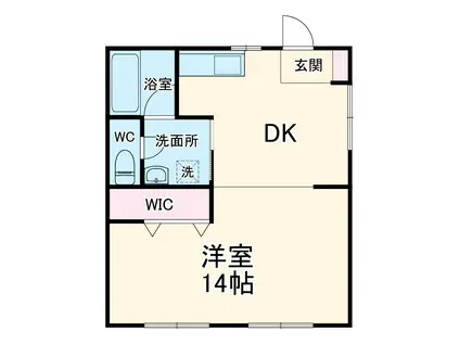 ドェールアポロⅡ(ワンルーム/2階)の間取り写真