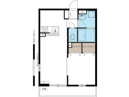 リブリ・DJ(1K/2階)の間取り写真