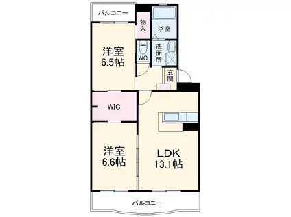 メテオール(2LDK/3階)の間取り写真