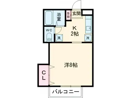 コーポさつき(1K/2階)の間取り写真