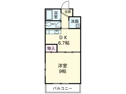 ガーデンプレイスヴィラB(1DK/5階)の間取り写真