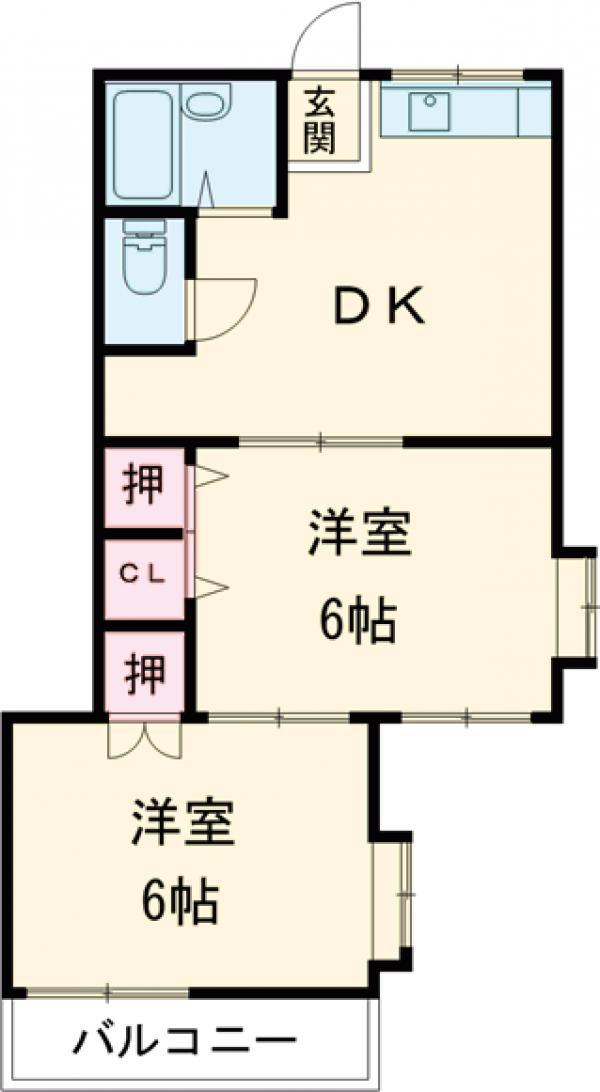 サンバース(2DK/3階)の間取り写真