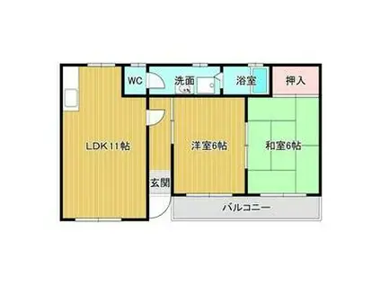 ポートアイランドT(2LDK/2階)の間取り写真