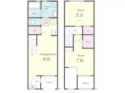 サンハイム・ユタカ(2DK)の間取り写真