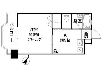 グランドパレス西千葉(1K/3階)の間取り写真