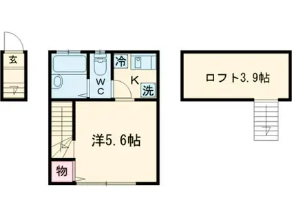 バーミープレイス阿佐ヶ谷Ⅱ(1K/2階)の間取り写真