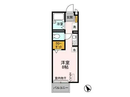 レグルス(ワンルーム/1階)の間取り写真