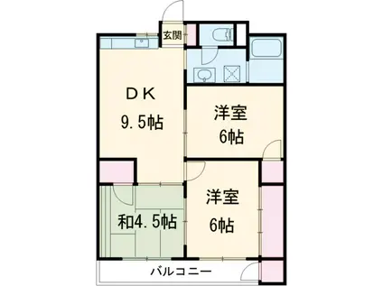 蕨中央ビル(3DK/3階)の間取り写真