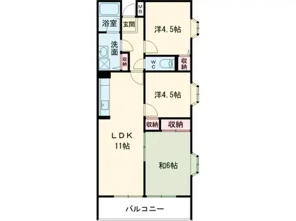 サンヒルズ一之江(3LDK/8階)の間取り写真