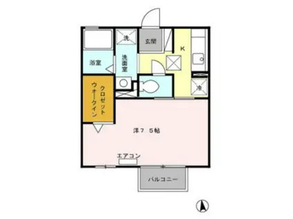 サフィール(1K/1階)の間取り写真