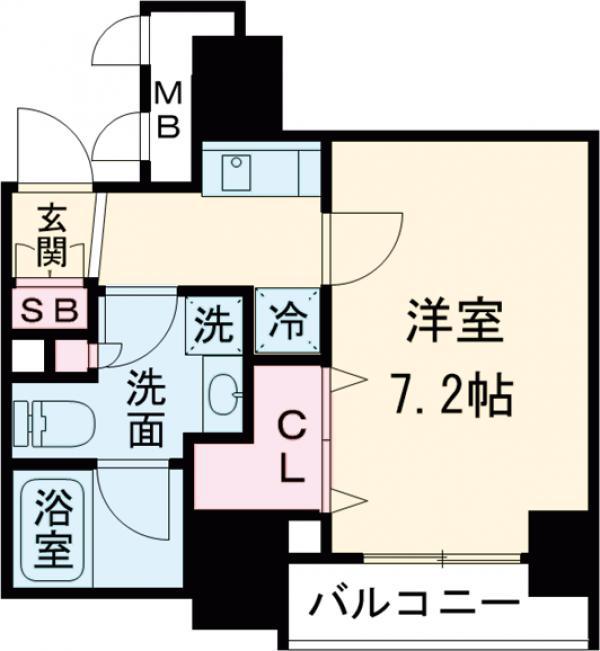 メインステージ西荻窪Ⅱ(1K/14階)の間取り写真