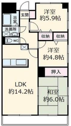 エマーレ南浦和(3LDK/4階)の間取り写真