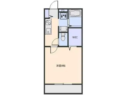 プルミエ(1K/1階)の間取り写真