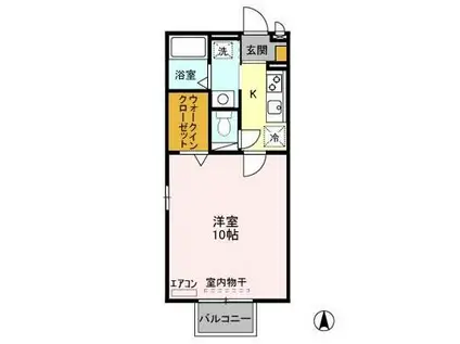 サンシャトーⅠ(1K/1階)の間取り写真