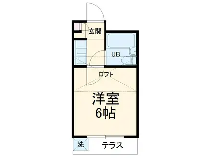 ジュネパレス千葉第11(1K/1階)の間取り写真