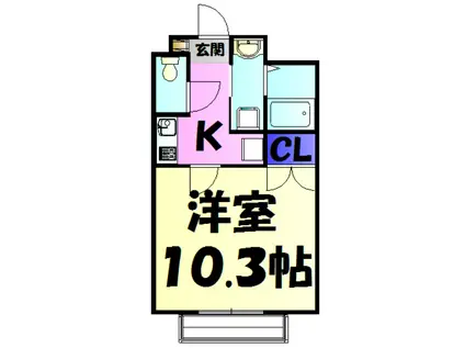 アムール ハルディーン ディ パライソ(1K/1階)の間取り写真