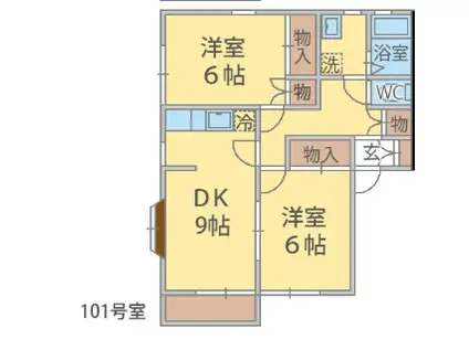 若ハイツ(2DK/1階)の間取り写真
