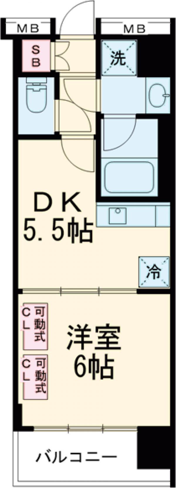 フジテラス町田(1DK/2階)の間取り写真